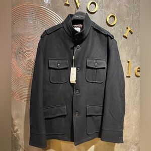 Armani Collezioni men’s Black winter pea coat wool Jacket size xl